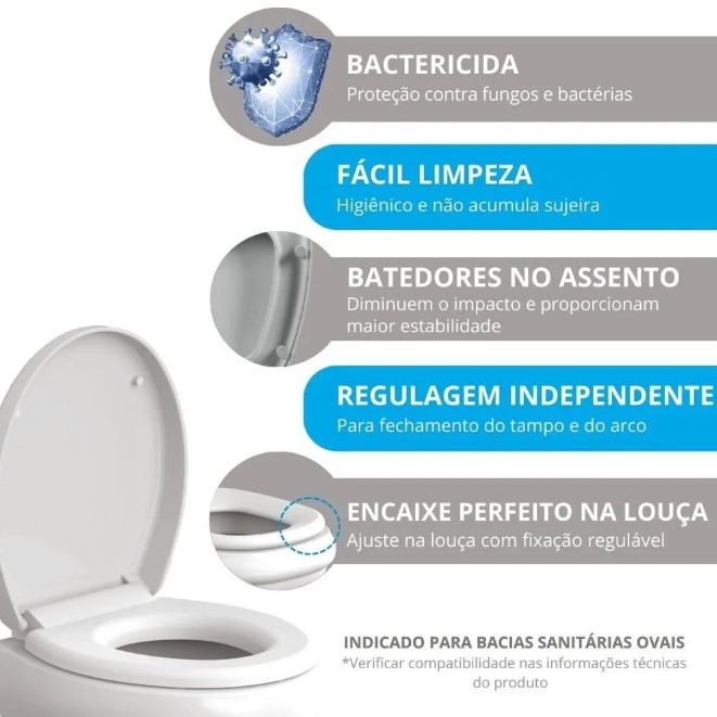 ASTRA - ASSENTO SANIT�RIO SOFT CLOSE OVAL BRANCO