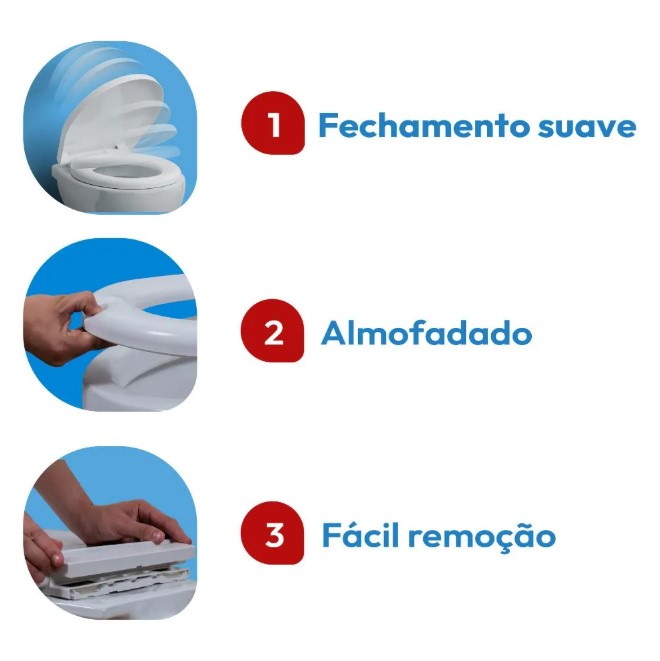 ASTRA - ASSENTO SANIT�RIO SOFT CLOSE CLICK ALMOFADADO BRANCO