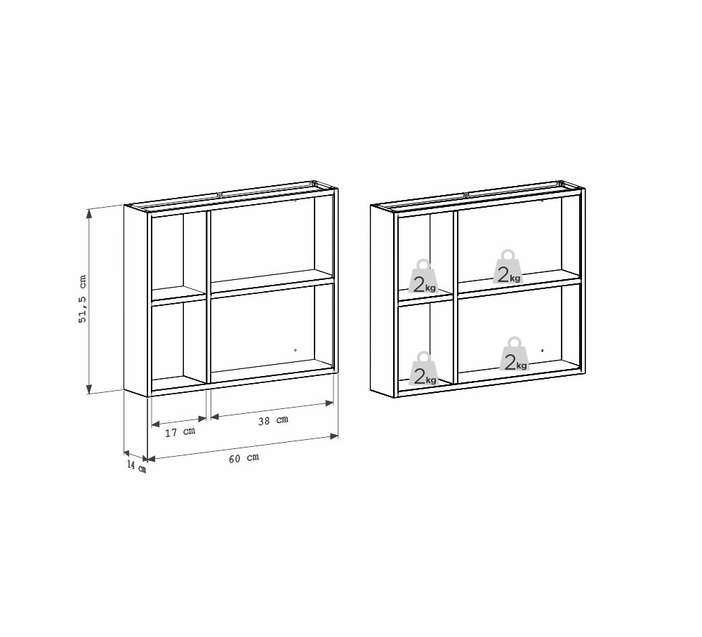 COZIMAX - ESPELHEIRA PARA BANHEIRO EM A�O AMEIXA 60CM CINZA