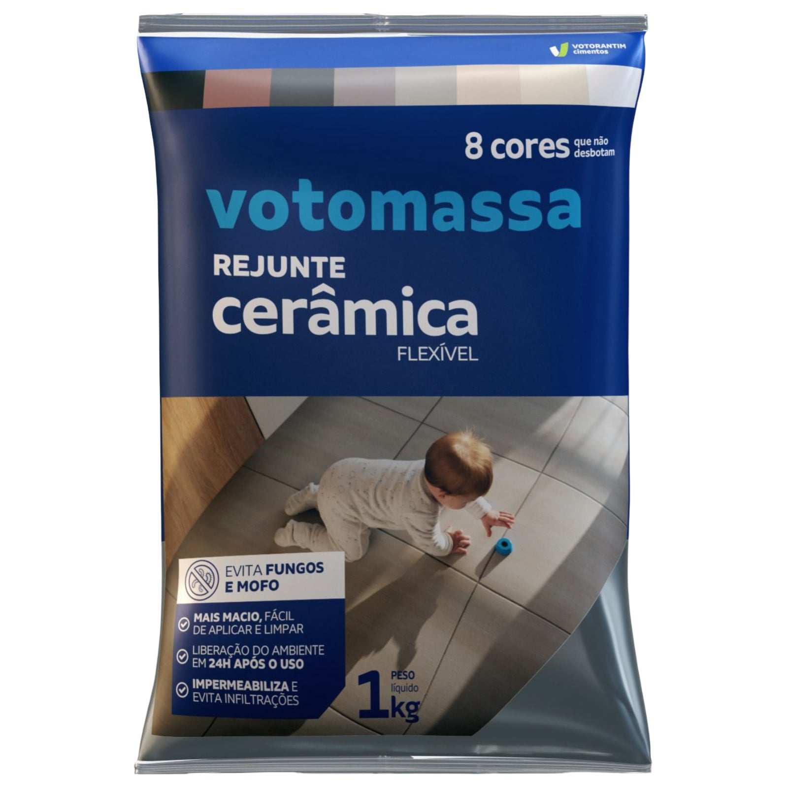 VOTORAN REJUNTE CINZA PLATINA 1KG
