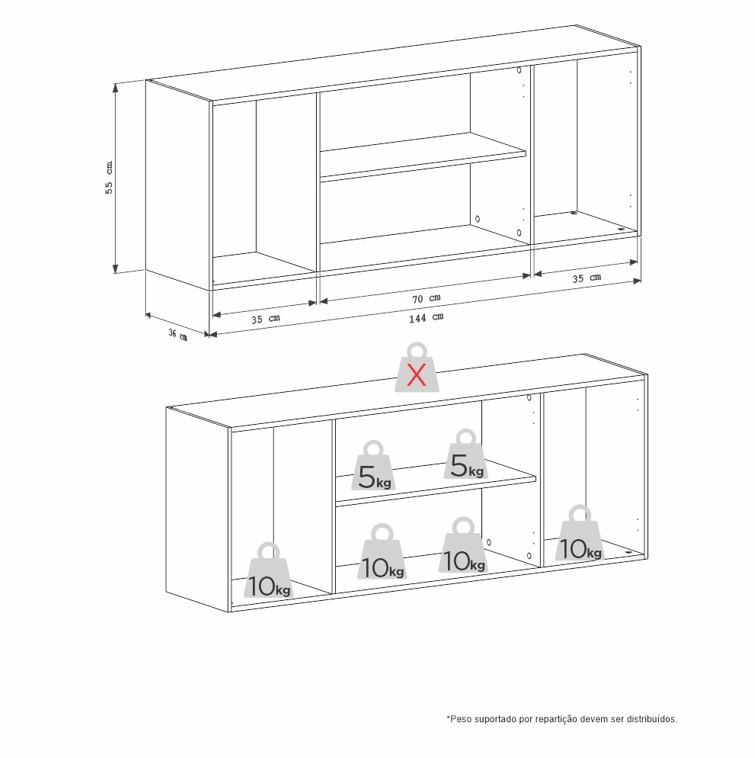 COZIMAX - ARM�RIO A�REO CISNE CINZA MADEIRA 1,50 