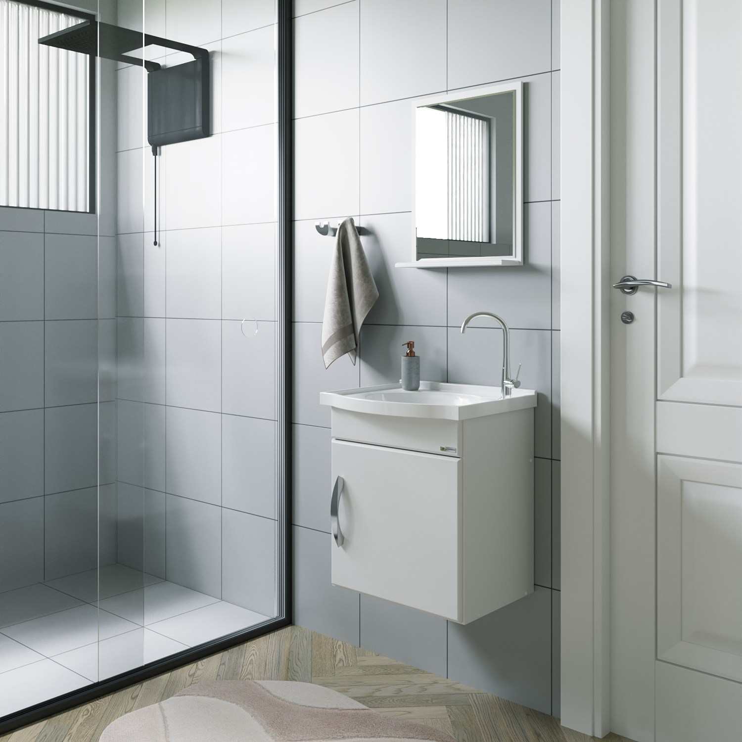 RORATO - KIT SIENA SUSPENSO 1 PORTA 39CM BRANCO