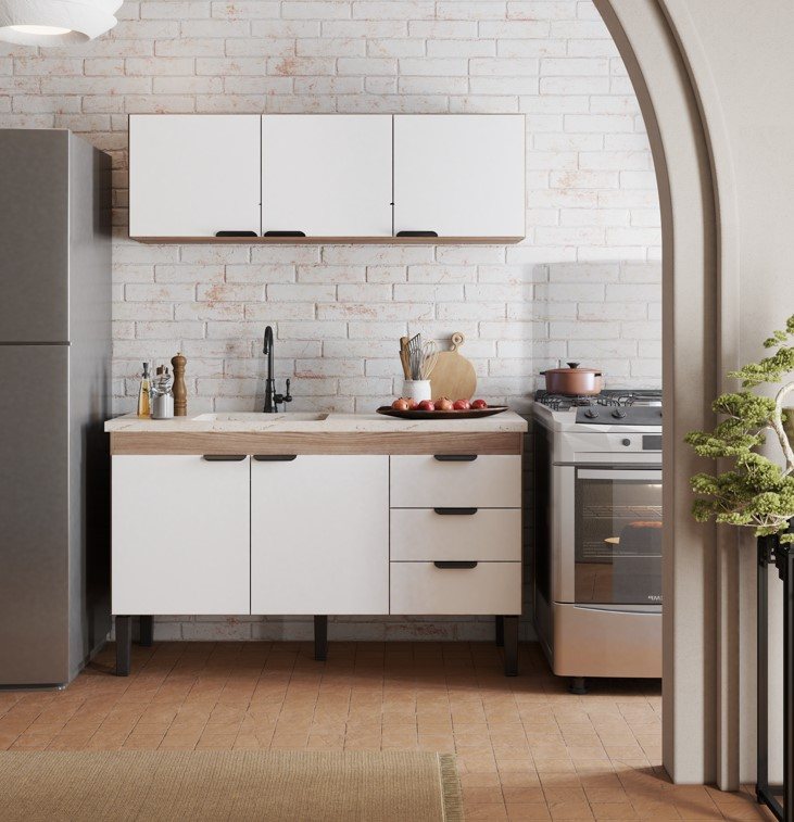 COZIMAX - GABINETE FLAMINGO 1,50MT BRANCO